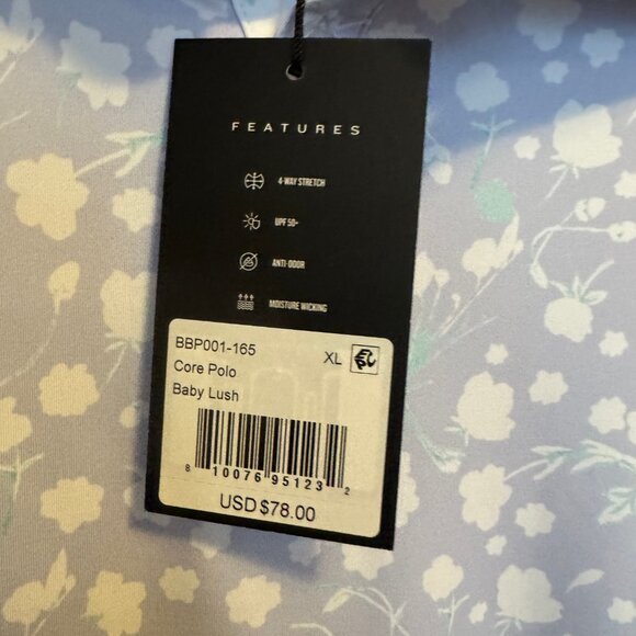 NWT Bad Birdie Men's flower pattern golf polo. - Picture 2 of 5